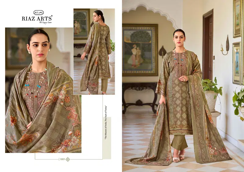 Surbhi By Riaz Arts Karachi Lawn Camric Printed Dress Material Exporters In India